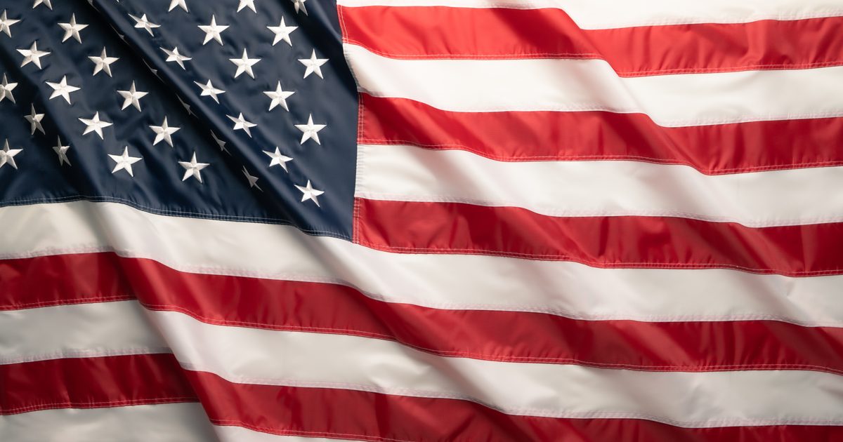 American flag waving